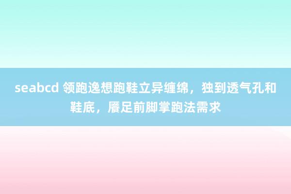 seabcd 领跑逸想跑鞋立异缠绵，独到透气孔和鞋底，餍足前脚掌跑法需求