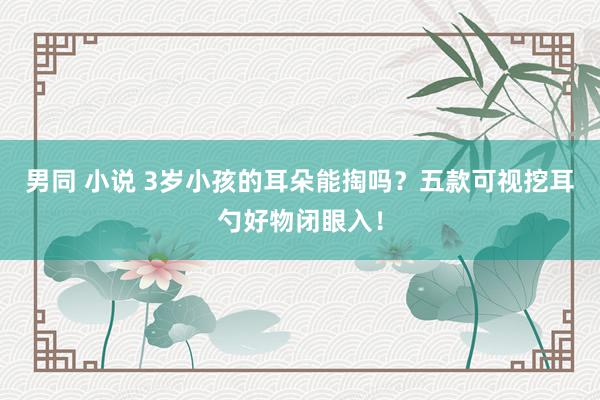 男同 小说 3岁小孩的耳朵能掏吗？五款可视挖耳勺好物闭眼入！
