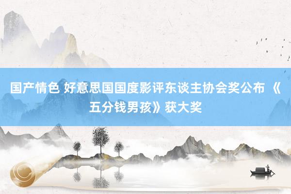 国产情色 好意思国国度影评东谈主协会奖公布 《五分钱男孩》获大奖