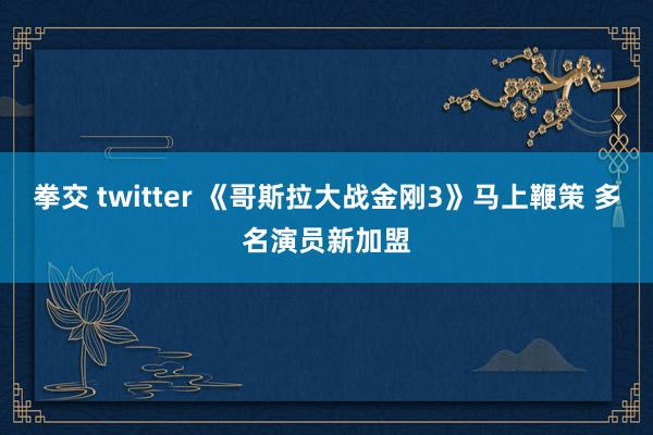拳交 twitter 《哥斯拉大战金刚3》马上鞭策 多名演员新加盟