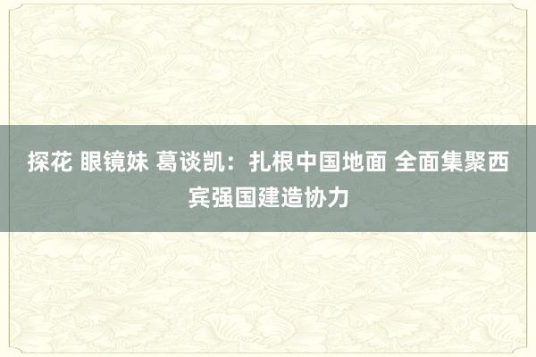 探花 眼镜妹 葛谈凯：扎根中国地面 全面集聚西宾强国建造协力