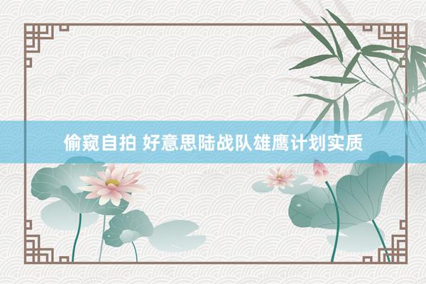 偷窥自拍 好意思陆战队雄鹰计划实质