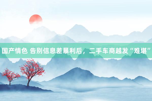 国产情色 告别信息差暴利后，二手车商越发“难堪”