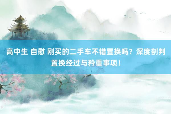 高中生 自慰 刚买的二手车不错置换吗？深度剖判置换经过与矜重事项！