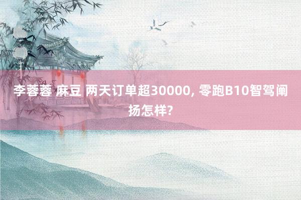李蓉蓉 麻豆 两天订单超30000, 零跑B10智驾阐扬怎样?