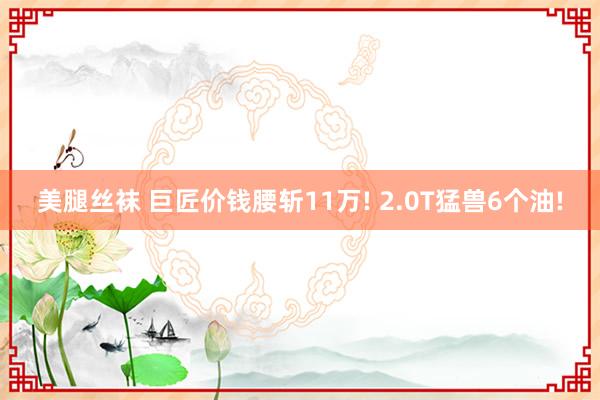 美腿丝袜 巨匠价钱腰斩11万! 2.0T猛兽6个油!