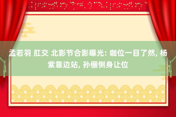 孟若羽 肛交 北影节合影曝光: 咖位一目了然, 杨紫靠边站, 孙俪侧身让位